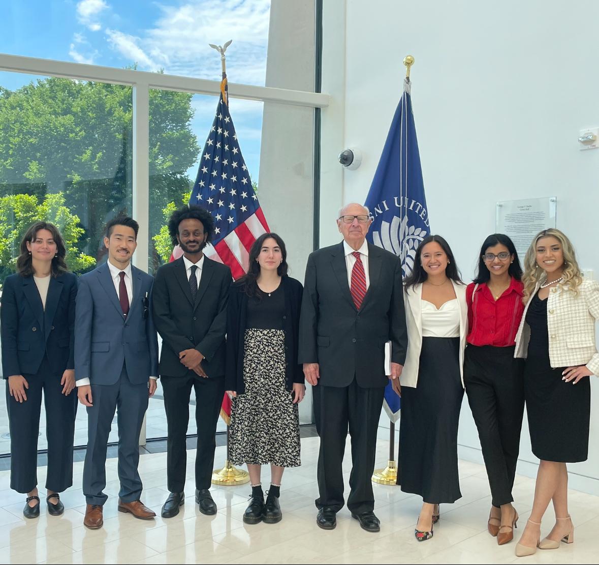 Rangel Fellows meet with Ambassador Thomas R. Pickering at the United States Institute of Peace.