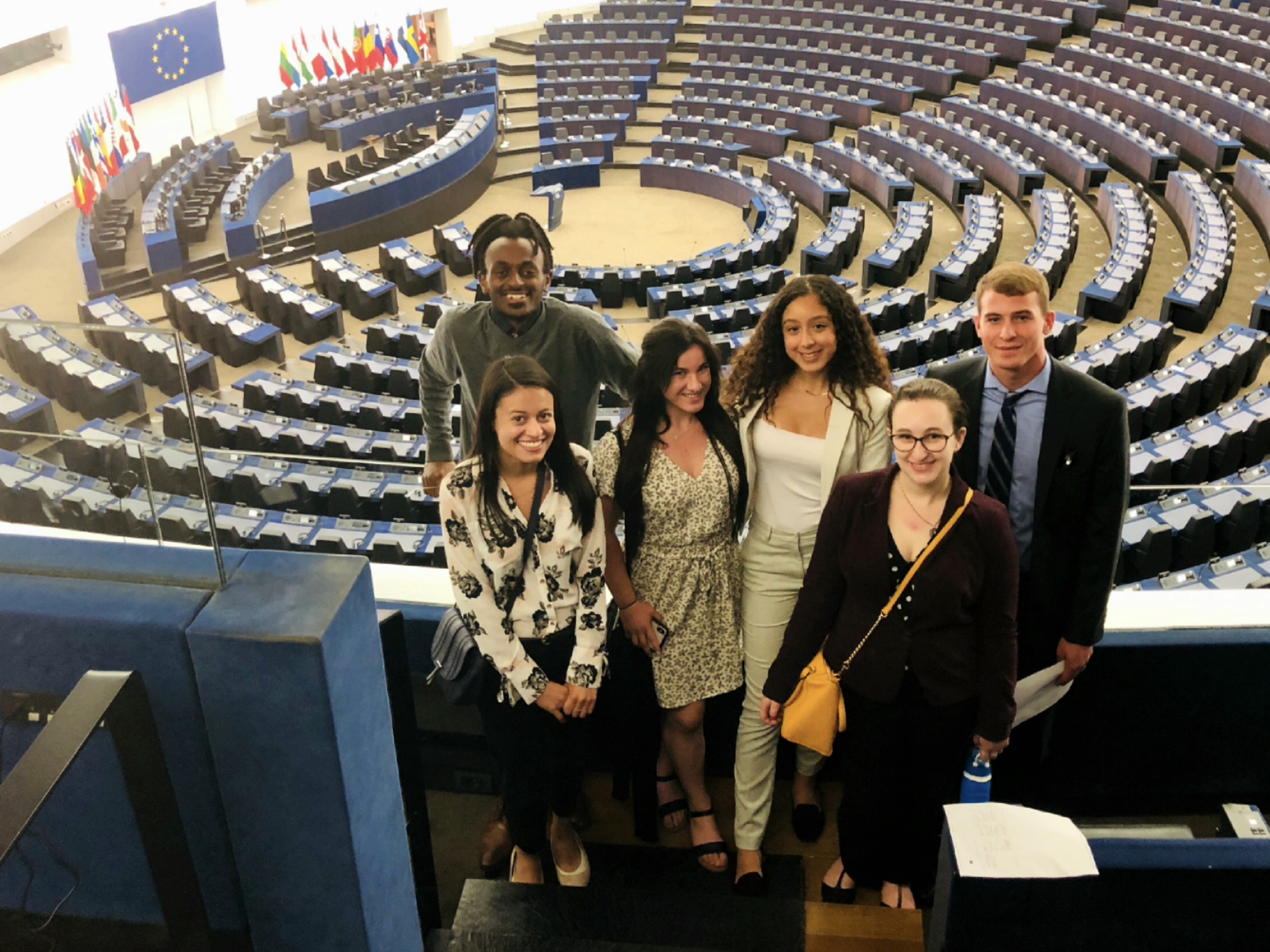 SUNY Geneseo group at the European Parliament in Strasbourg, France.