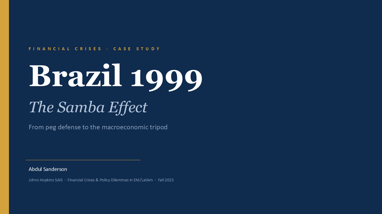 Brazil 1999 Currency Crisis — The Samba Effect