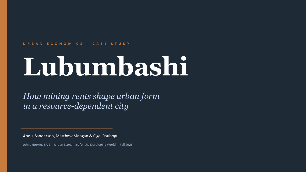 Lubumbashi Urban Economics Case Study